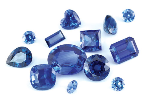 A collection of saphire gemstones