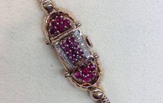 A bronze and amethyst bracelet