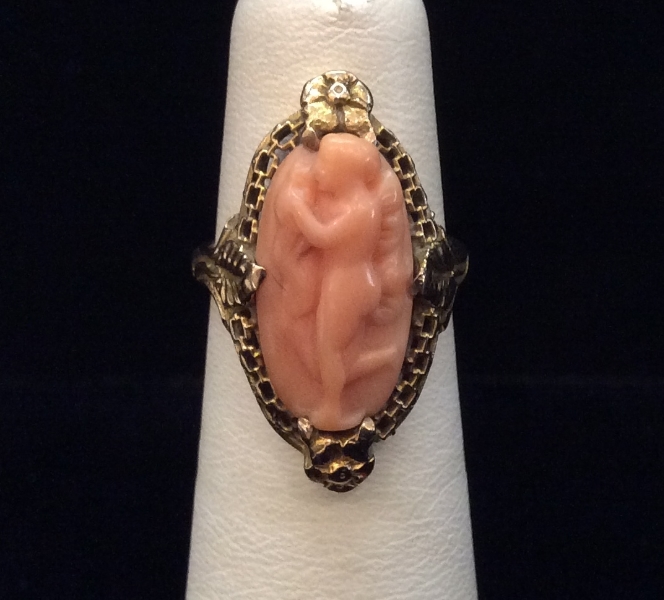 carved coral ring