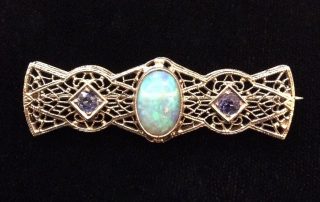 opal and sapphire pin