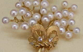 pearl bouquet diamond brooch