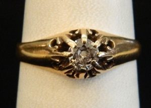 victorian diamond belcher ring