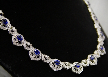 A silver and saphire necklace