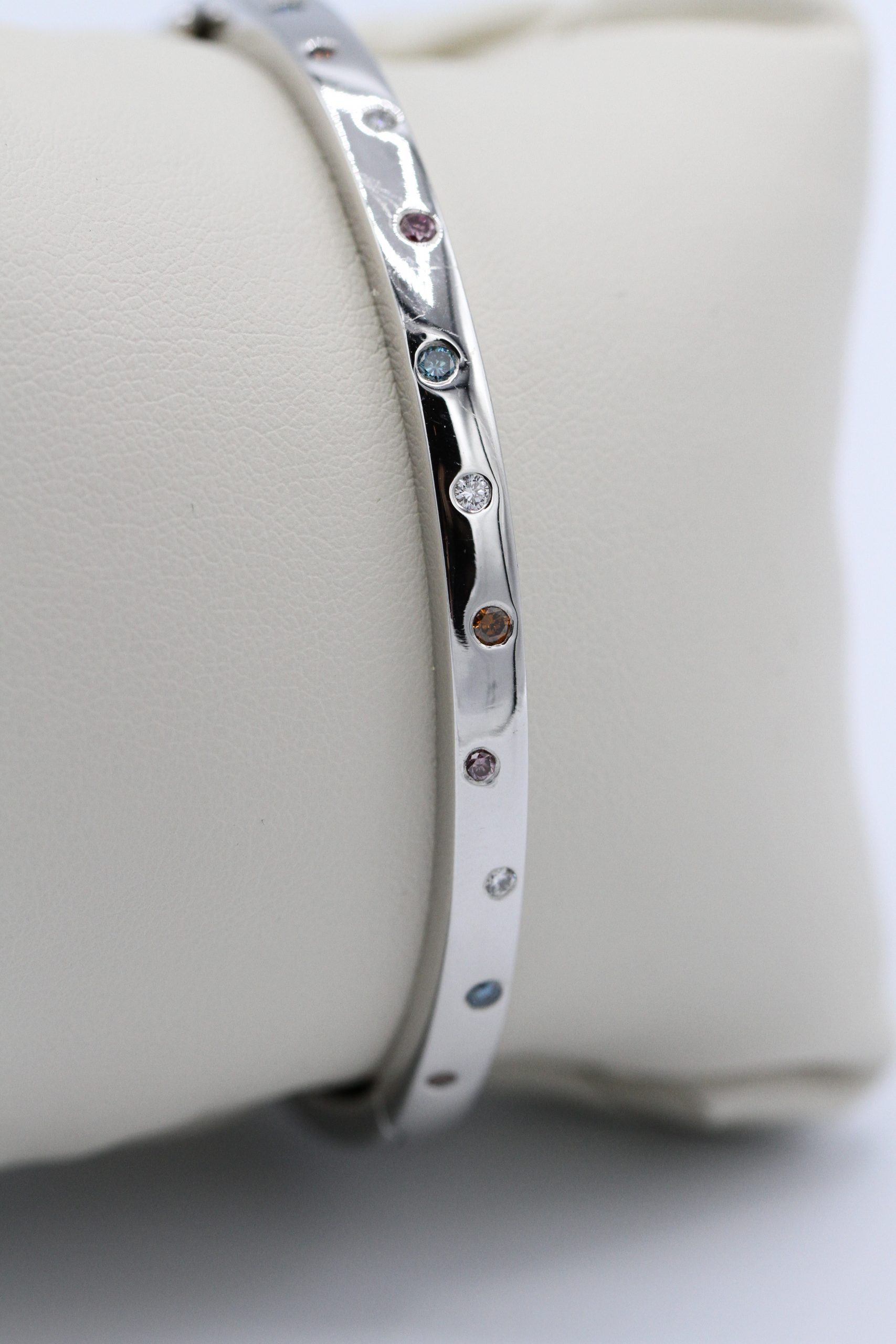 Mult-gem silver bracelet