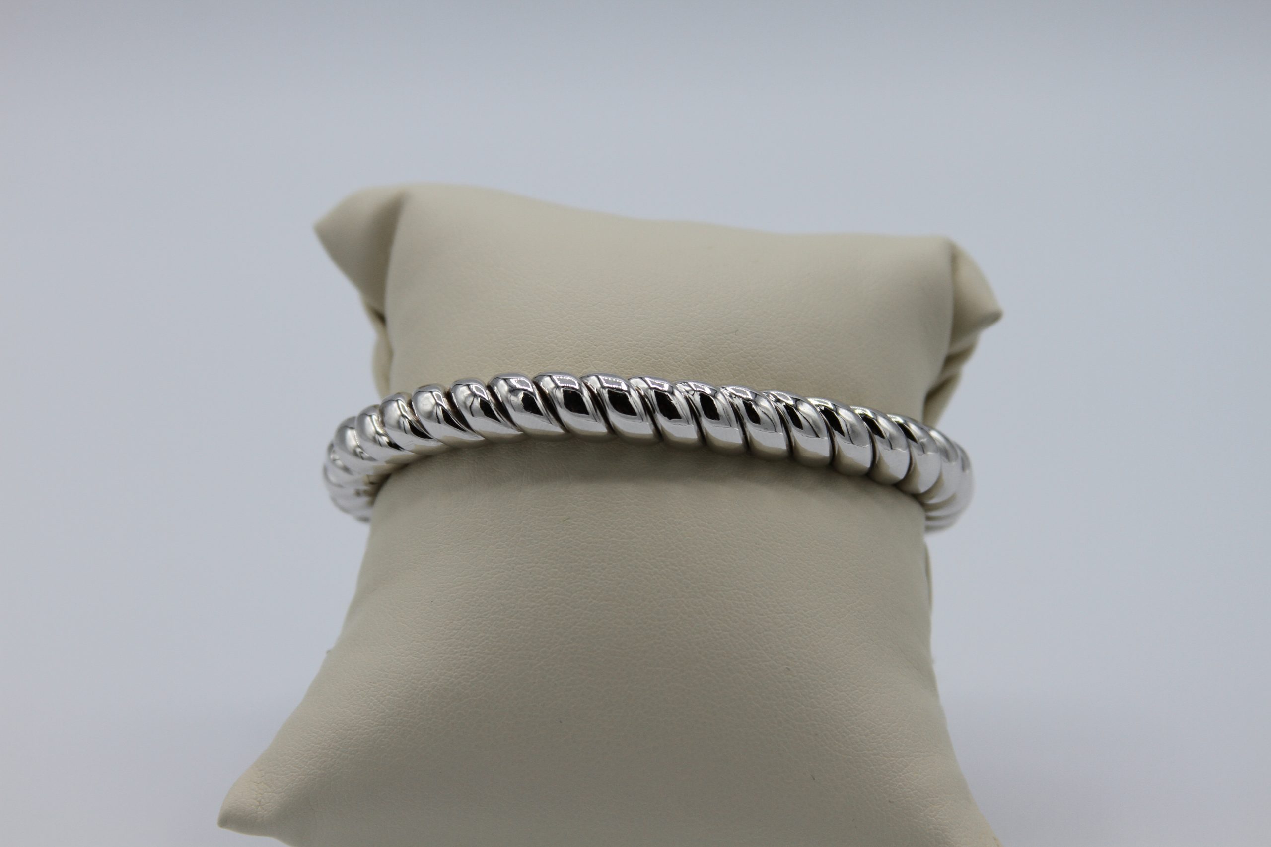 A twined silver bracelet